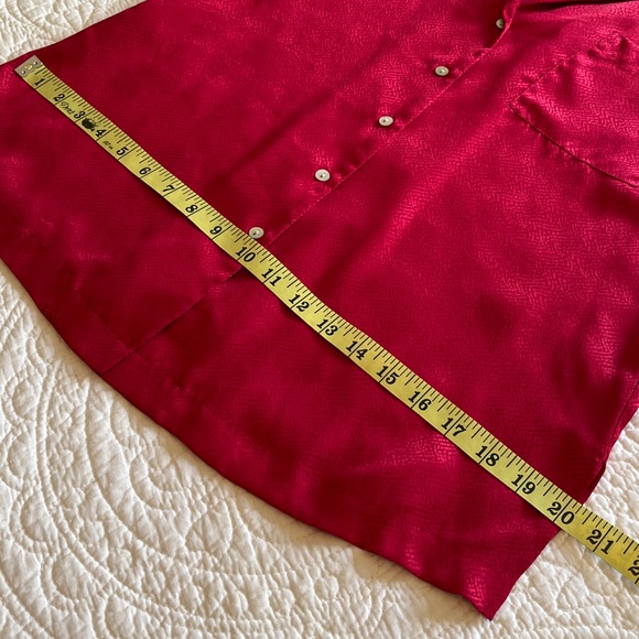 100% Silk Pajama Set Women’s Small Red 2 Pieces Long Sleeves Pants Classic Sexy - Picture 5 of 14